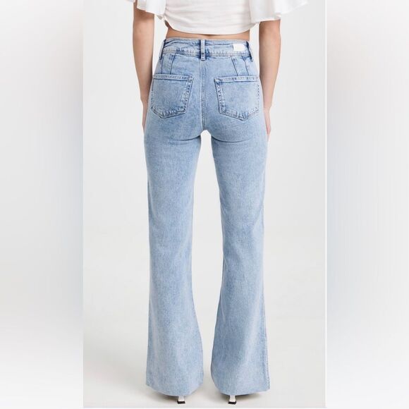NEW PAIGE Leenah flared jeans in “Alivia” light wash - Picture 8 of 17